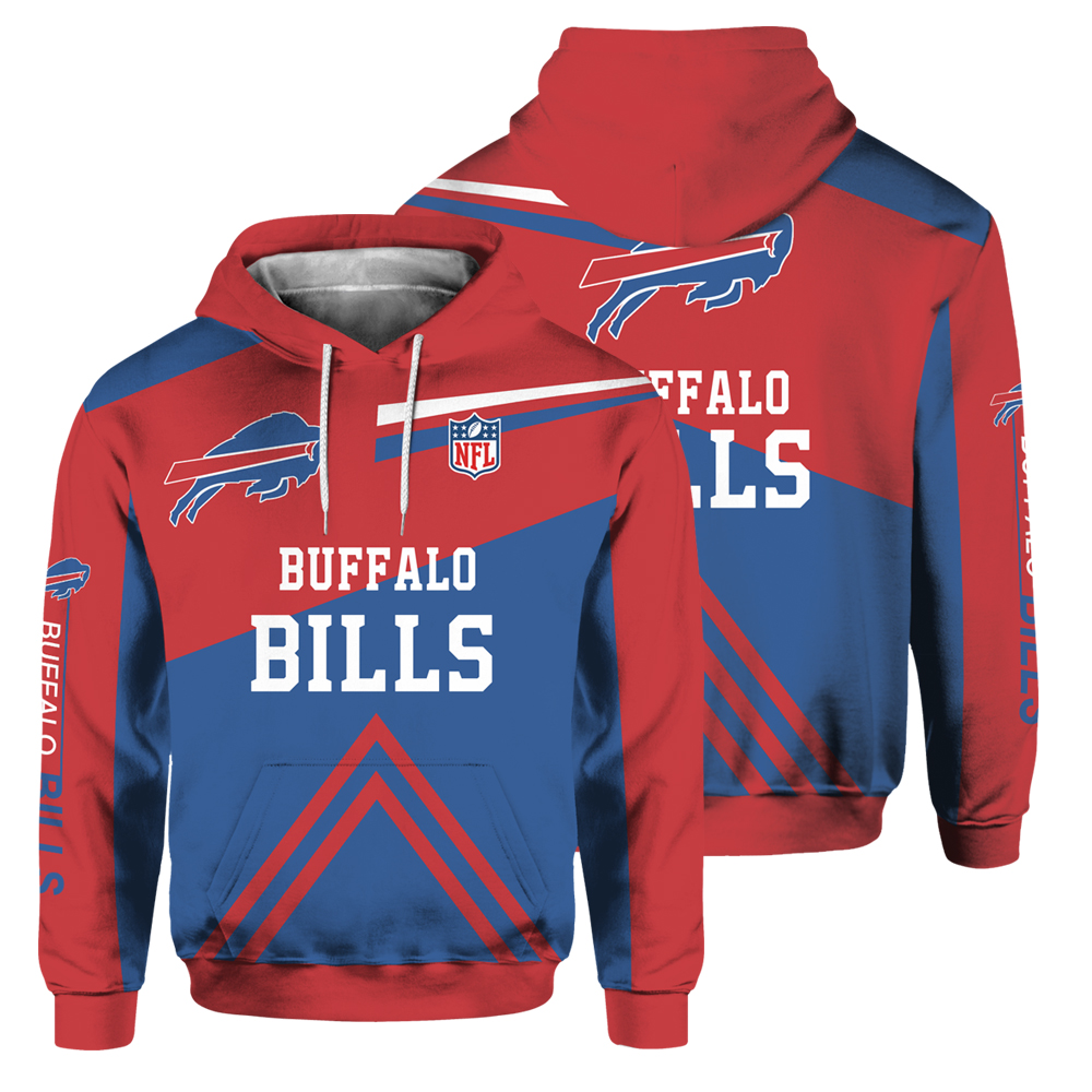 Men's Buffalo Bills 2019 Blue/Red Pullover Hoodie